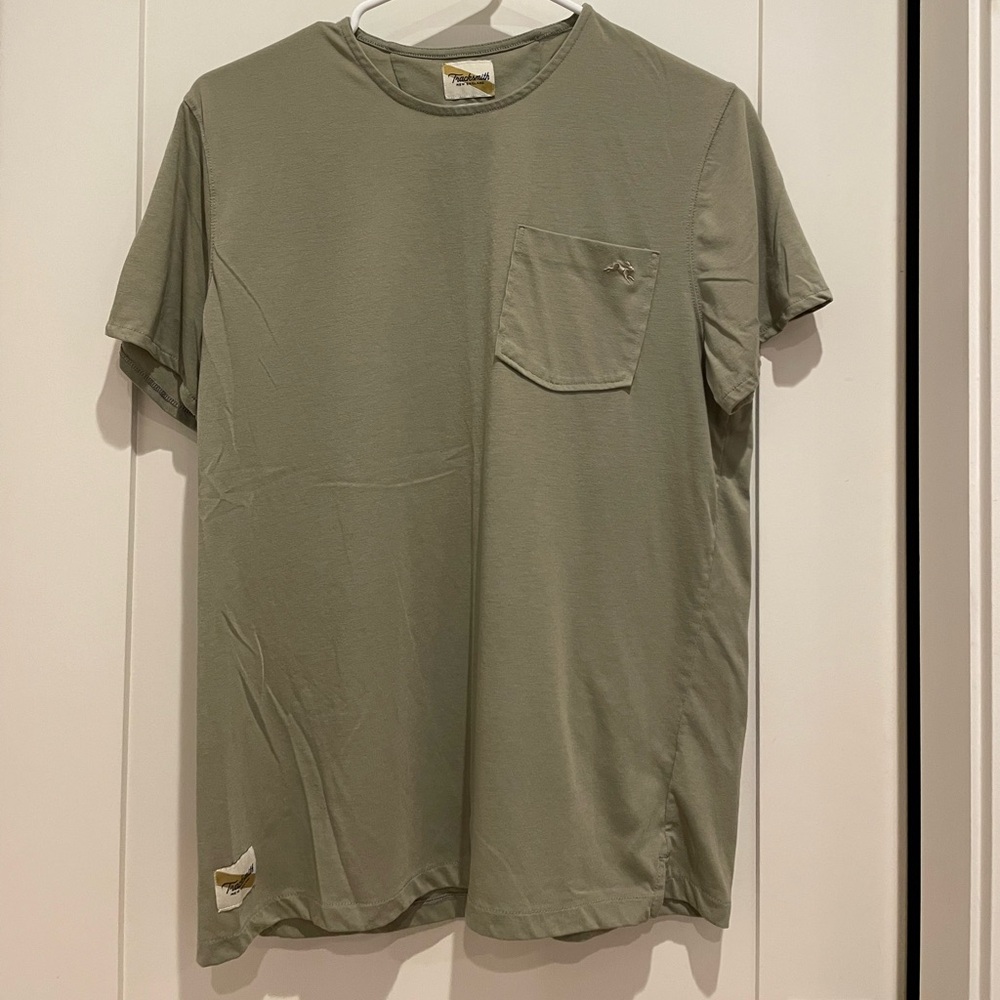 Men's Tracksmith Run Cannonball Run Green Tee Shirt